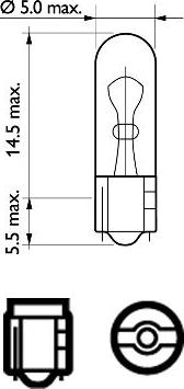 PHILIPS 12505CP - Лампа розжарювання, освітлення щитка приладів avtolavka.club