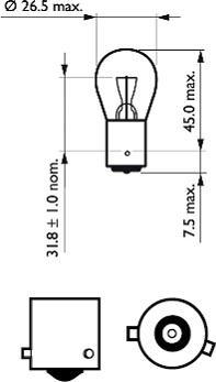 PHILIPS 12088CP - Лампа розжарювання, ліхтар сигналу гальма / задній габаритний avtolavka.club