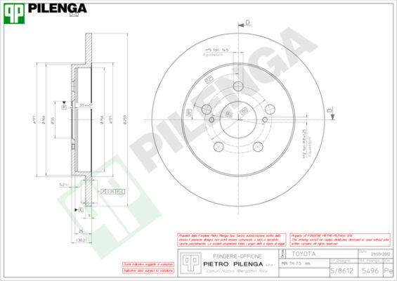 Pilenga 5496 - Гальмівний диск avtolavka.club