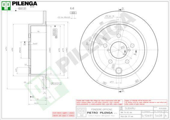 Pilenga 5408 - Гальмівний диск avtolavka.club