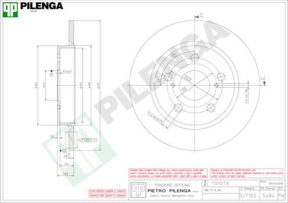 Pilenga 5484 - Гальмівний диск avtolavka.club