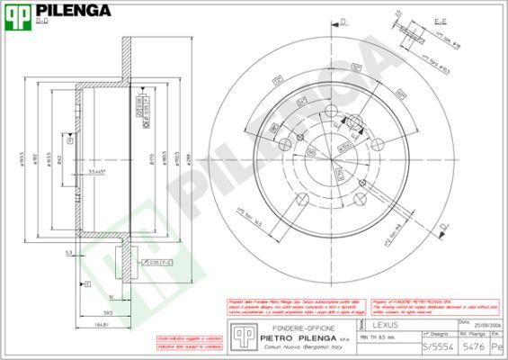 Pilenga 5476 - Гальмівний диск avtolavka.club