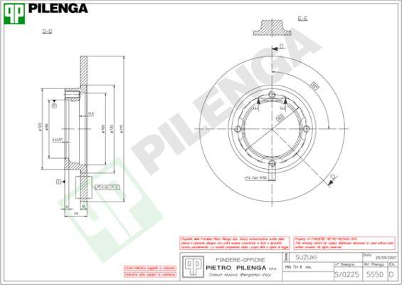 Pilenga 5550 - Гальмівний диск avtolavka.club