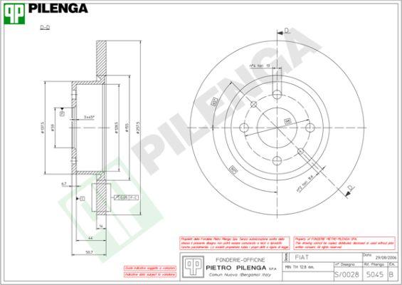 Pilenga 5045 - Гальмівний диск avtolavka.club