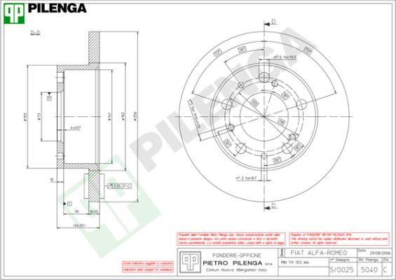 Pilenga 5040 - Гальмівний диск avtolavka.club