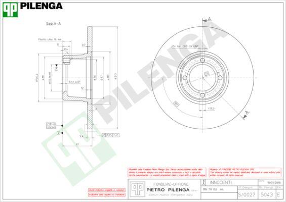 Pilenga 5043 - Гальмівний диск avtolavka.club