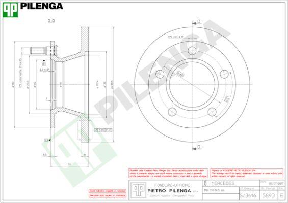 Pilenga 5893 - Гальмівний диск avtolavka.club