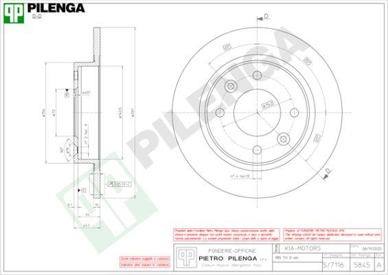 Pilenga 5845 - Гальмівний диск avtolavka.club