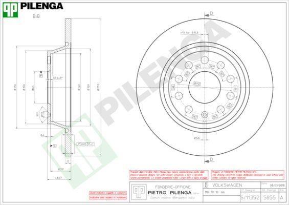 Pilenga 5855 - Гальмівний диск avtolavka.club