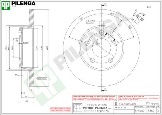 Pilenga 5867 - Гальмівний диск avtolavka.club