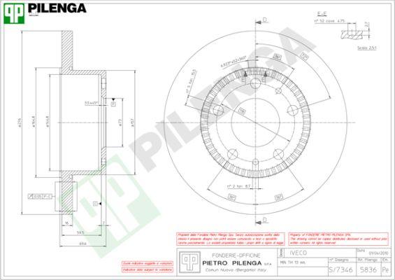 Pilenga 5836 - Гальмівний диск avtolavka.club