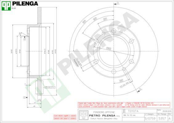 Pilenga 5357 - Гальмівний диск avtolavka.club