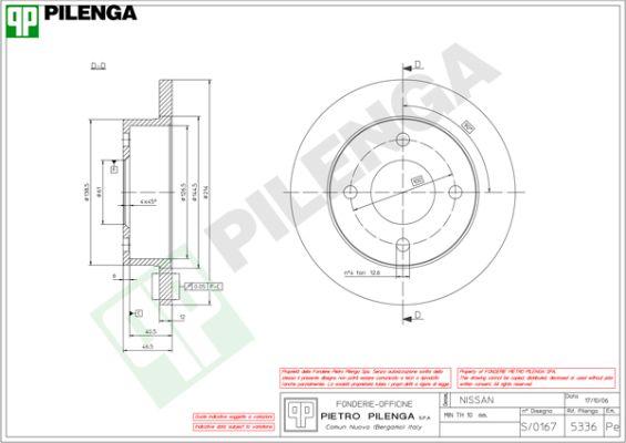 Pilenga 5336 - Гальмівний диск avtolavka.club