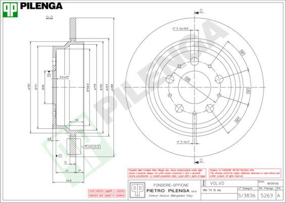 Pilenga 5263 - Гальмівний диск avtolavka.club