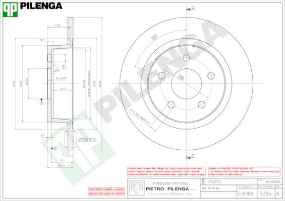 Pilenga 5284 - Гальмівний диск avtolavka.club