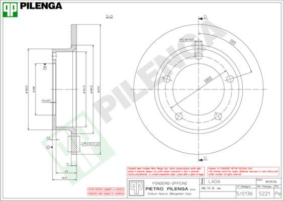 Pilenga 5221 - Гальмівний диск avtolavka.club