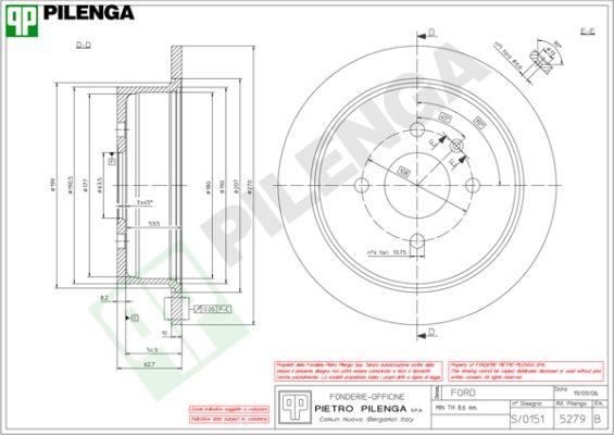 Pilenga 5279 - Гальмівний диск avtolavka.club