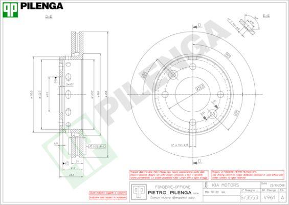 Pilenga V961 - Гальмівний диск avtolavka.club