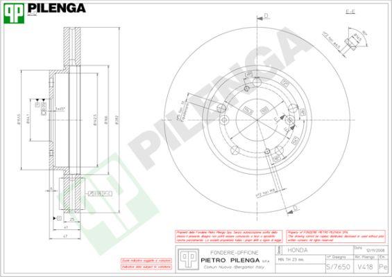 Pilenga V418 - Гальмівний диск avtolavka.club