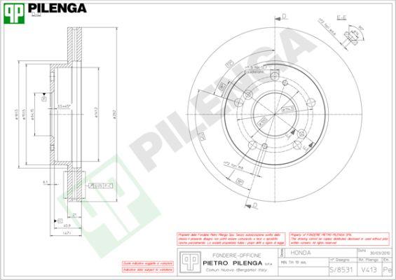 Pilenga V413 - Гальмівний диск avtolavka.club