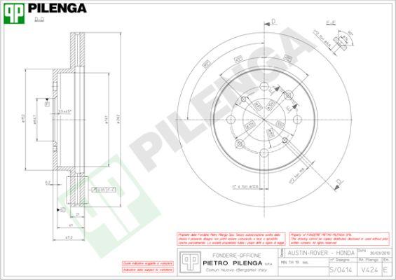 Pilenga V424 - Гальмівний диск avtolavka.club