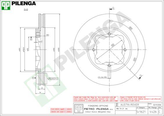 Pilenga V426 - Гальмівний диск avtolavka.club