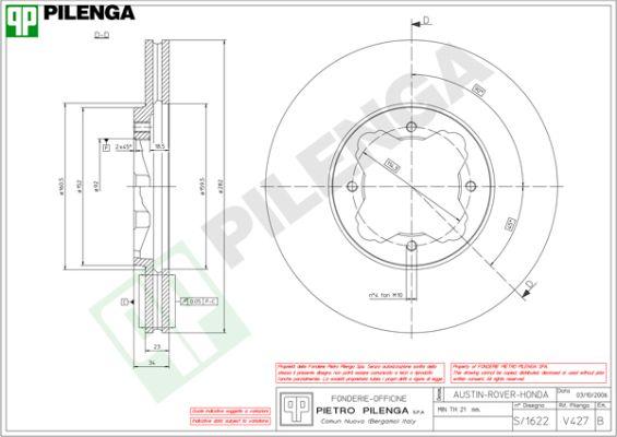 Pilenga V427 - Гальмівний диск avtolavka.club