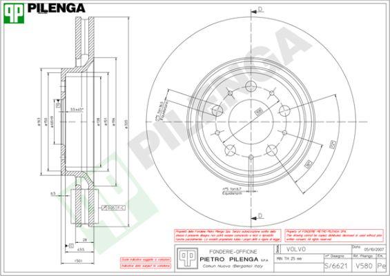 Pilenga V580 - Гальмівний диск avtolavka.club