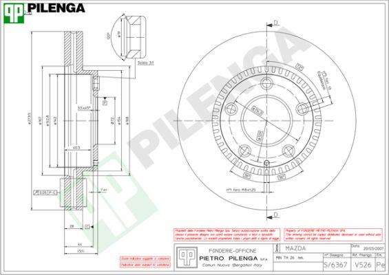 Pilenga V526 - Гальмівний диск avtolavka.club