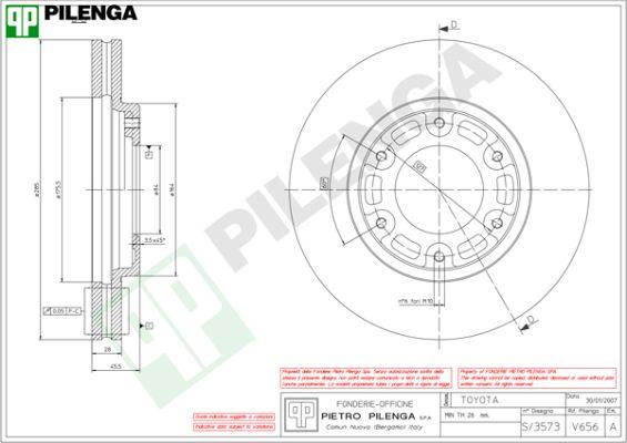 Pilenga V656 - Гальмівний диск avtolavka.club