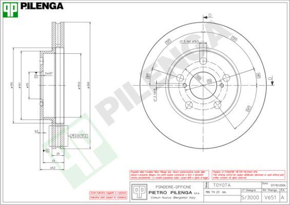 Pilenga V651 - Гальмівний диск avtolavka.club