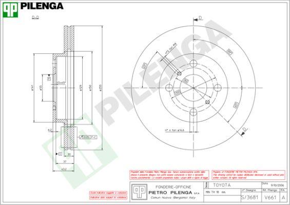 Pilenga V661 - Гальмівний диск avtolavka.club