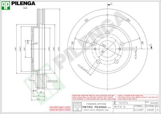 Pilenga V668 - Гальмівний диск avtolavka.club