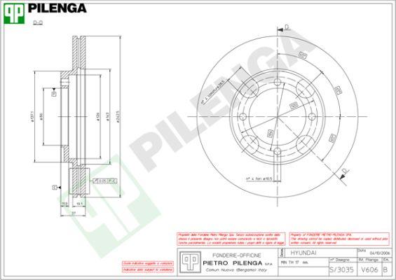 Pilenga V606 - Гальмівний диск avtolavka.club