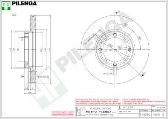 Pilenga V610 - Гальмівний диск avtolavka.club