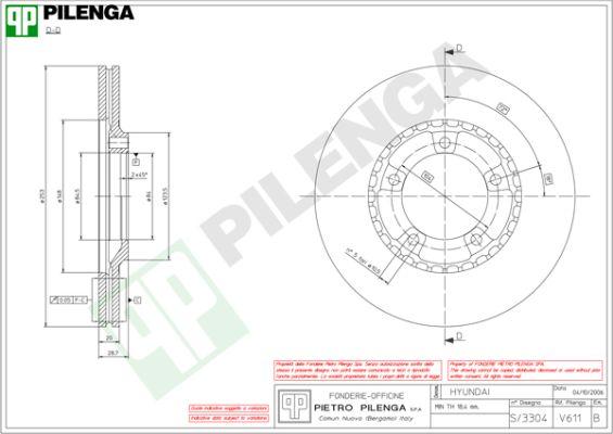 Pilenga V611 - Гальмівний диск avtolavka.club