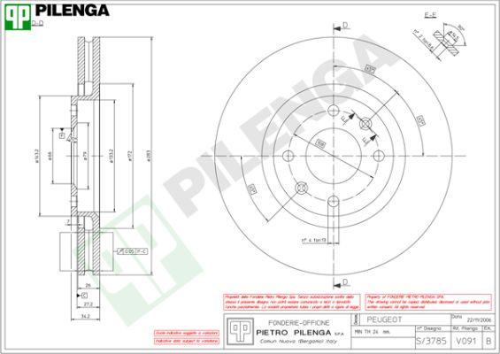 Pilenga V091 - Гальмівний диск avtolavka.club