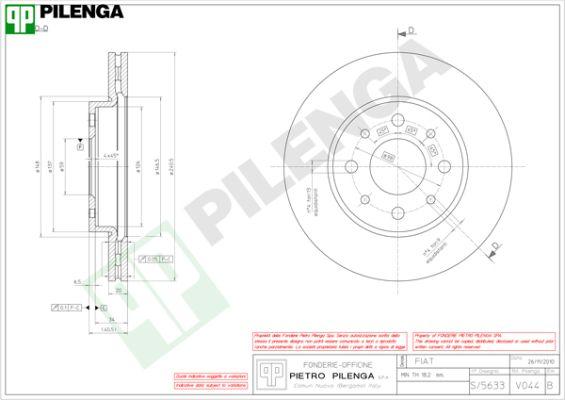 Pilenga V044 - Гальмівний диск avtolavka.club