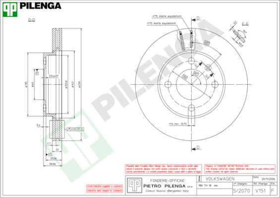 Pilenga V151 - Гальмівний диск avtolavka.club