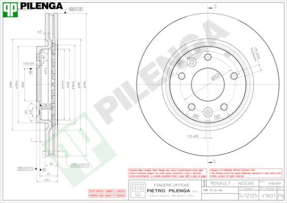 Pilenga V1601 - Гальмівний диск avtolavka.club