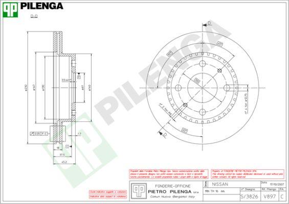 Pilenga V897 - Гальмівний диск avtolavka.club