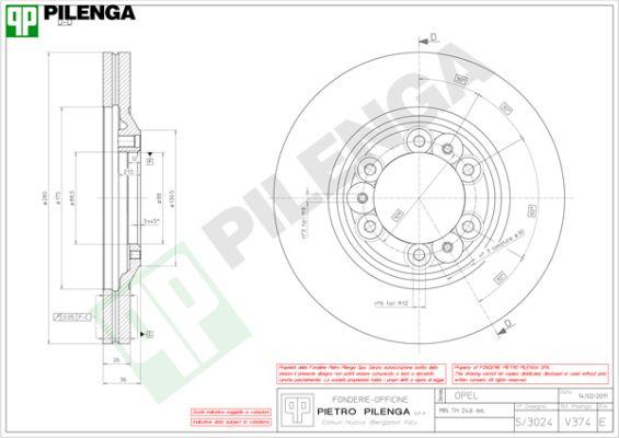 Pilenga V374 - Гальмівний диск avtolavka.club