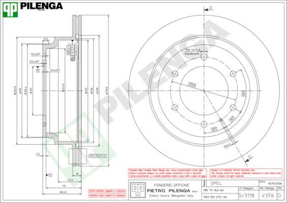 Pilenga V376 - Гальмівний диск avtolavka.club