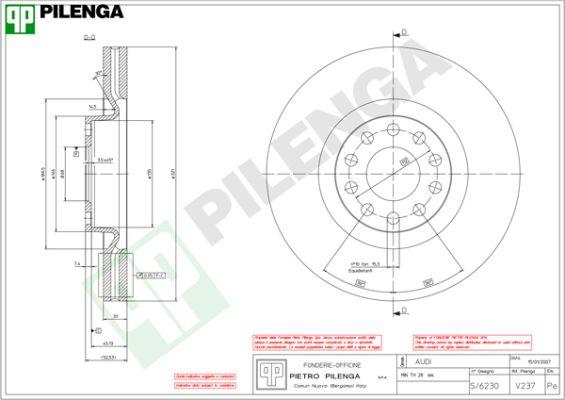 Pilenga V237 - Гальмівний диск avtolavka.club