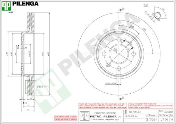 Pilenga V746 - Гальмівний диск avtolavka.club