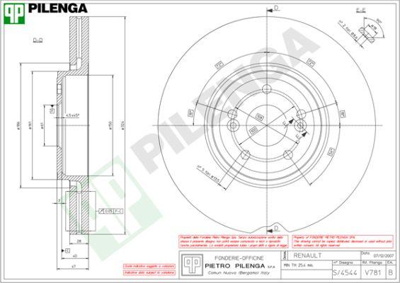 Pilenga V781 - Гальмівний диск avtolavka.club