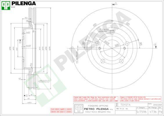 Pilenga V736 - Гальмівний диск avtolavka.club