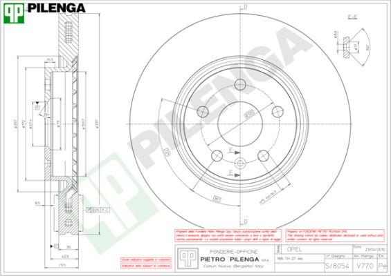 Pilenga V770 - Гальмівний диск avtolavka.club