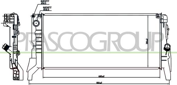 Prasco BM200R006 - Радіатор, охолодження двигуна avtolavka.club