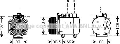 Prasco FDK174 - Компресор, кондиціонер avtolavka.club